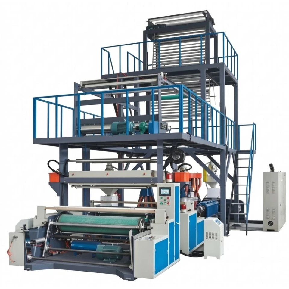 آلة نفخ الأفلام البلاستيكية ذات ثلاث طبقات HDPE LDPE ABC